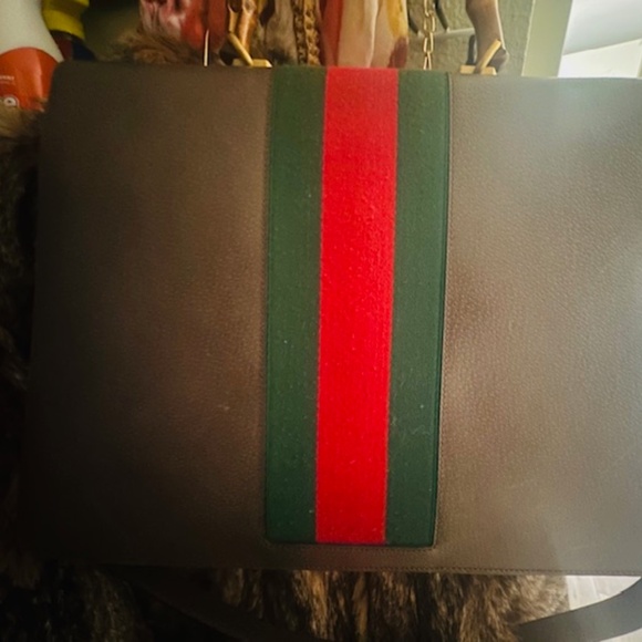 Gucci Brown Calfskin & Shell Butterfly Calfskin Shoulder Bag - RARE!!!! - Picture 2 of 16